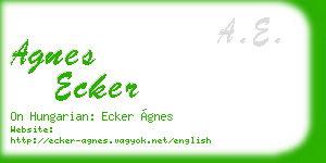 agnes ecker business card